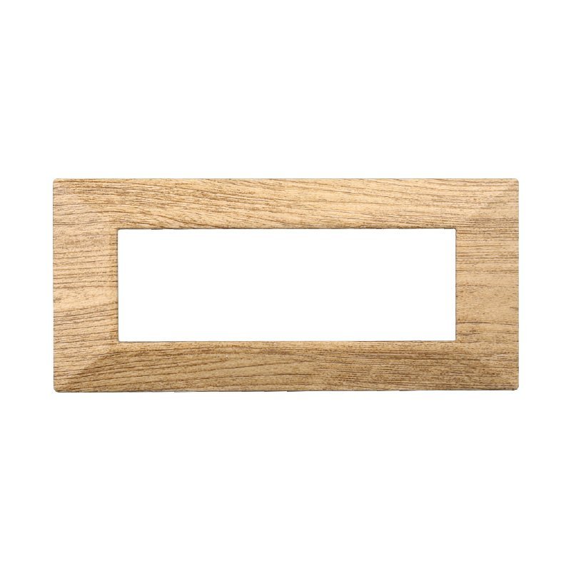 Placca Piramide Serie Moon 6P Colore Legno Scuro Compatibile Con Bticino Axolute
