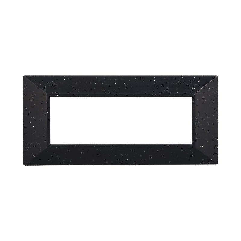 ETTROIT Placca Piramide Serie Moon 6P Colore Nero Brillante Compatibile Con Bticino Axolute