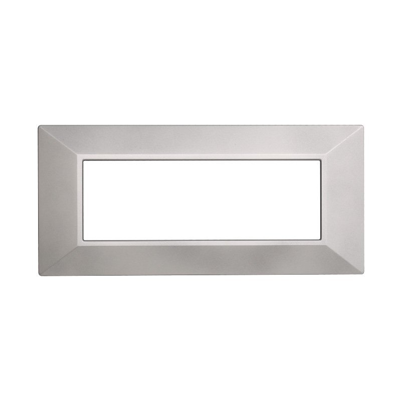 ETTROIT Placca Piramide Serie Moon 6P Colore Silver Compatibile Con Bticino Axolute