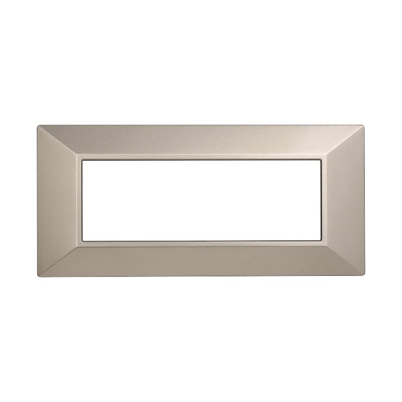ETTROIT Placca Piramide Serie Moon 6P Colore Titanio Compatibile Con Bticino Axolute