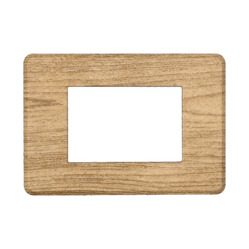 ETTROIT Placca Slim Sottile 3P Serie Moon Colore Legno Scuro Compatibile Con Bticino Axolute Air