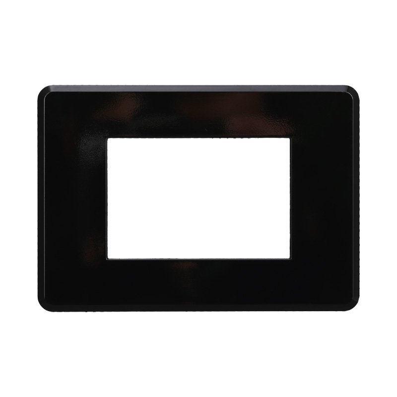 ETTROIT Placca Slim Sottile 3P Serie Moon Colore Nero Compatibile Con Bticino Axolute Air