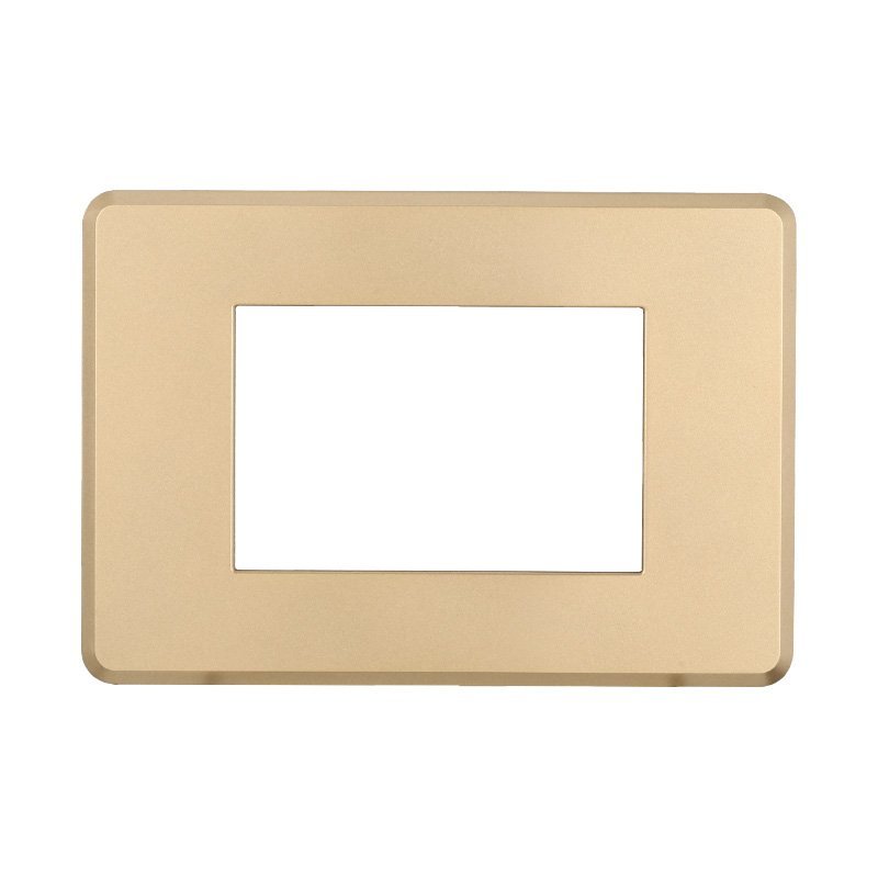 ETTROIT Placca Slim Sottile 3P Serie Moon Colore Oro Compatibile Con Bticino Axolute Air