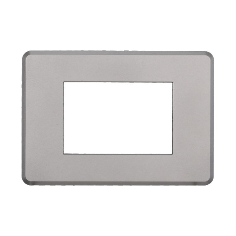 ETTROIT Placca Slim Sottile 3P Serie Moon Colore Silver Compatibile Con Bticino Axolute Air