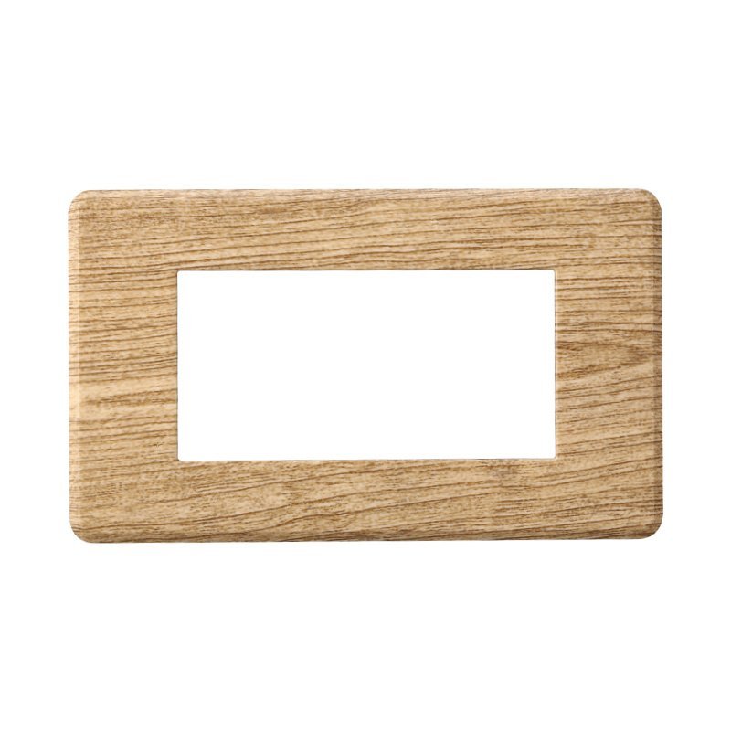 ETTROIT Placca Slim Sottile 4P Serie Moon Colore Legno Scuro Compatibile Con Bticino Axolute Air
