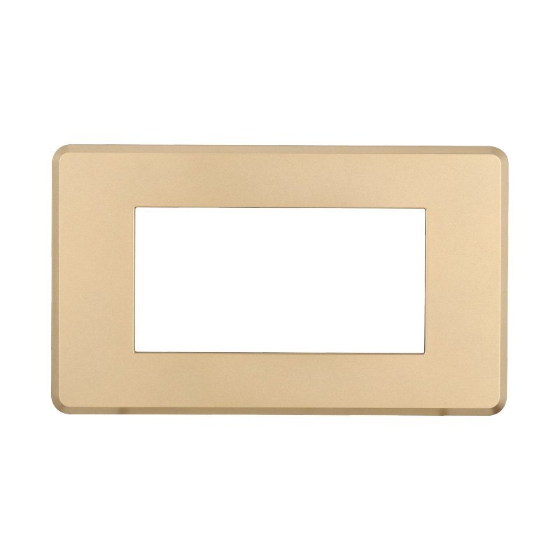 ETTROIT Placca Slim Sottile 4P Serie Moon Colore Oro Compatibile Con Bticino Axolute Air
