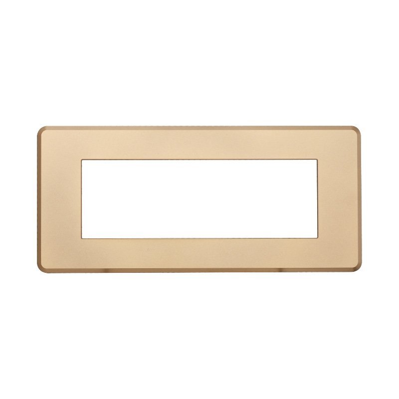 ETTROIT Placca Slim Sottile 6P Serie Moon Colore Oro Compatibile Con Bticino Axolute Air