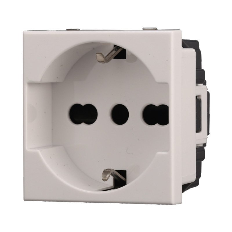 Presa Schuko 2P+T 16A Colore Bianco Compatibile Con Bticino Axolute