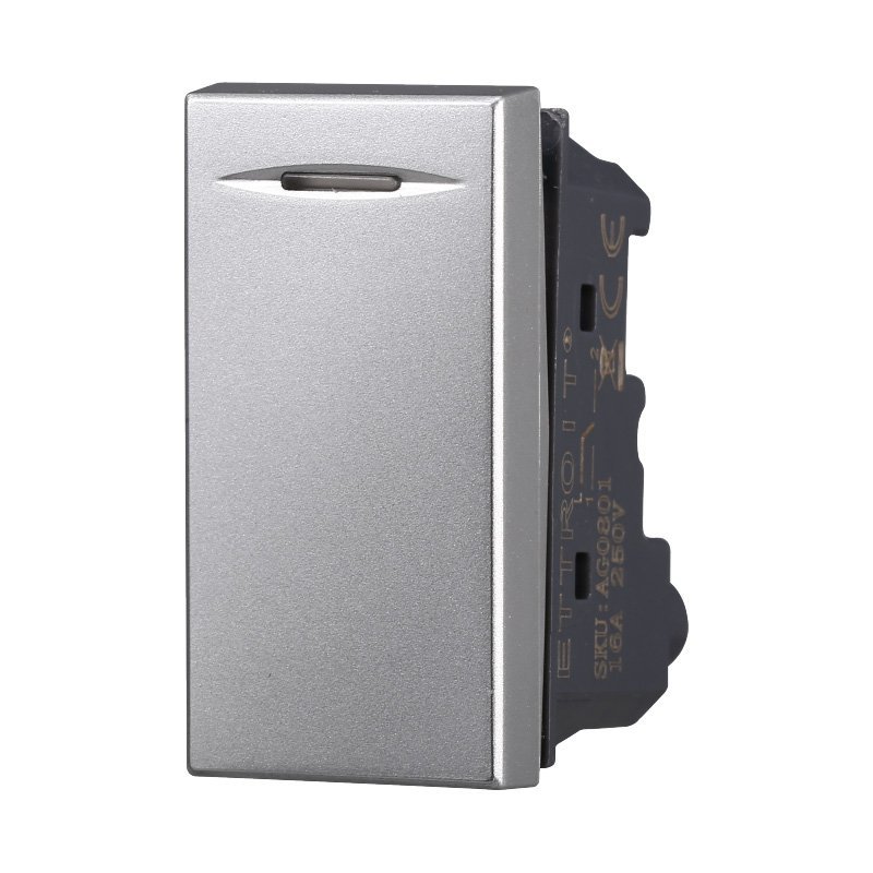 Pulsante 1P 16A Colore Grigio Compatibile Con Bticino Axolute