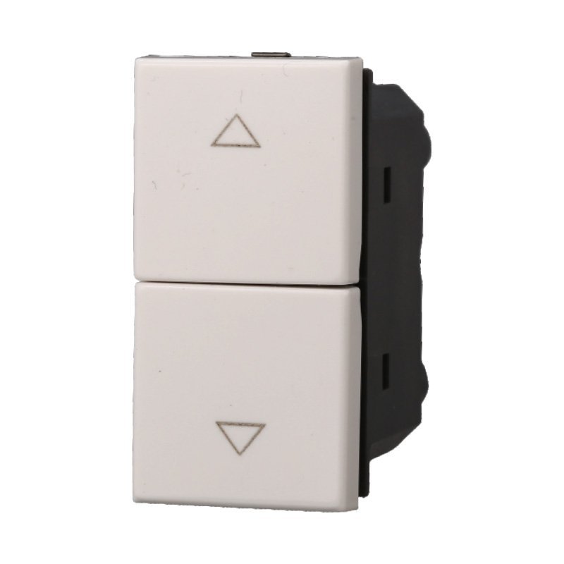 ETTROIT Pulsante Interbloccato Doppio Saliscendi 1P+1P 10A Colore Bianco Compatibile Con Bticino Axolute