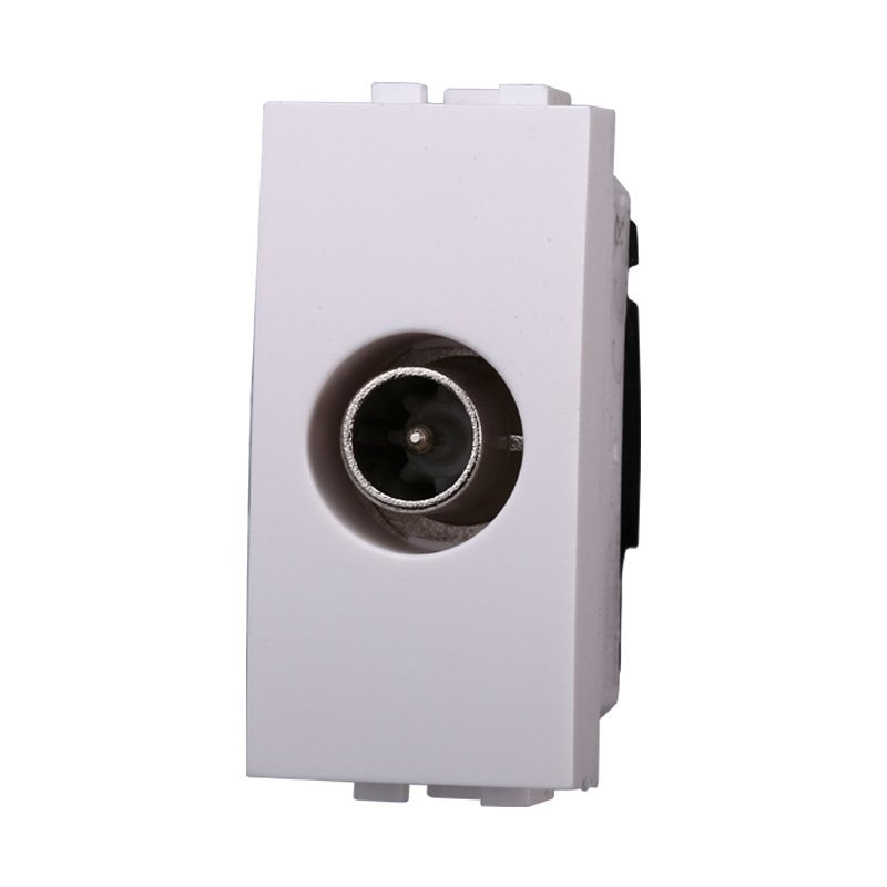 Connettore Presa TV Passante Maschio Colore BIANCO Compatibile Con Bticino Living Light