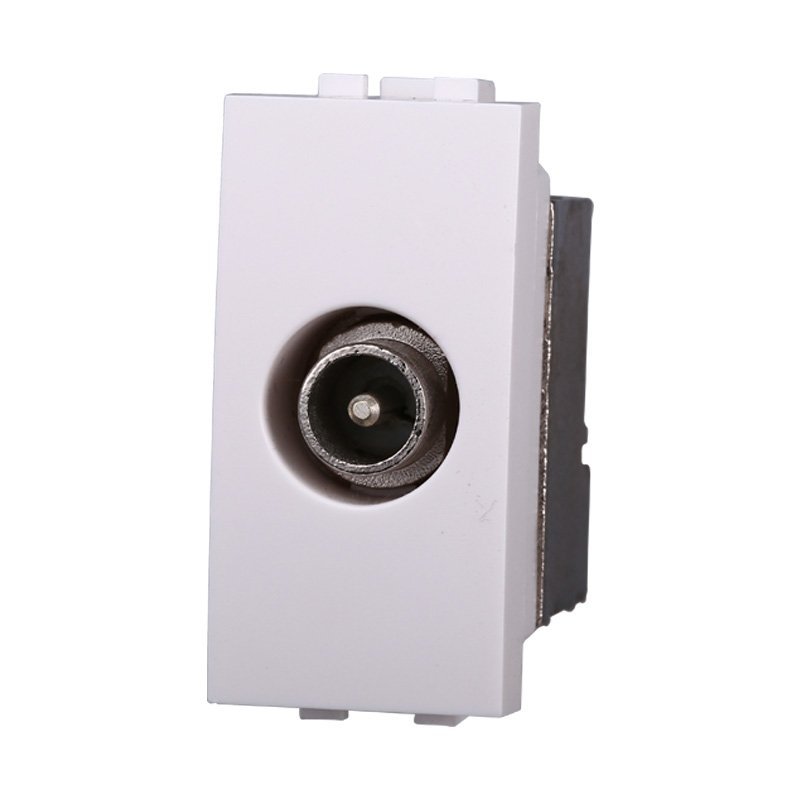 Connettore Presa TV Terminale Maschio Colore BIANCO Compatibile Con Bticino Living Light