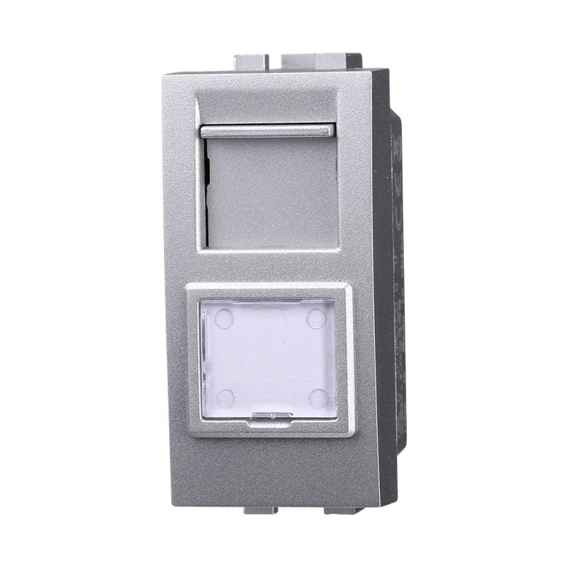 ETTROIT Connettore Rete Presa Dati RJ45 CAT6 Colore GRIGIO Compatibile Con Bticino Living International