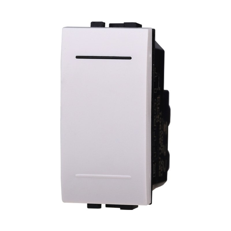 ETTROIT Interruttore 1P 16A Unipolare Colore Bianco Compatibile Con Bticino Living Light