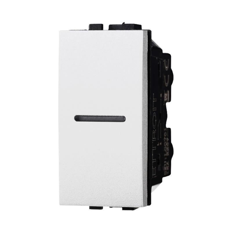 ETTROIT Interruttore Assiale 1P 16A Unipolare Colore BIANCO Compatibile Con Bticino Living Light