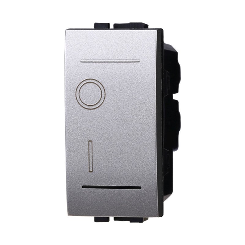 ETTROIT Interruttore Bipolare 0-1 16A Colore GRIGIO Compatibile Con Bticino Living International