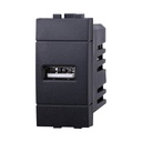 ETTROIT Modulo Presa Caricatore USB 5V 2,1A Colore Nero Compatibile Con Bticino Living International