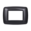 Placca Plastica Bombata Serie Space 3P Colore Acciaio Scuro Compatibile Con Bticino Living International