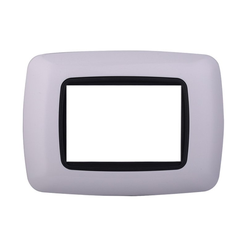 ETTROIT Placca Plastica Bombata Serie Space 3P Colore Bianco Compatibile Con Bticino Living International