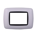 ETTROIT Placca Plastica Bombata Serie Space 3P Colore Bianco Compatibile Con Bticino Living International