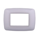ETTROIT Placca Plastica Bombata Serie Space 3P Colore Bianco Completo Compatibile Con Bticino Living International