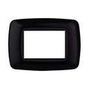 ETTROIT Placca Plastica Bombata Serie Space 3P Colore Nero Compatibile Con Bticino Living International
