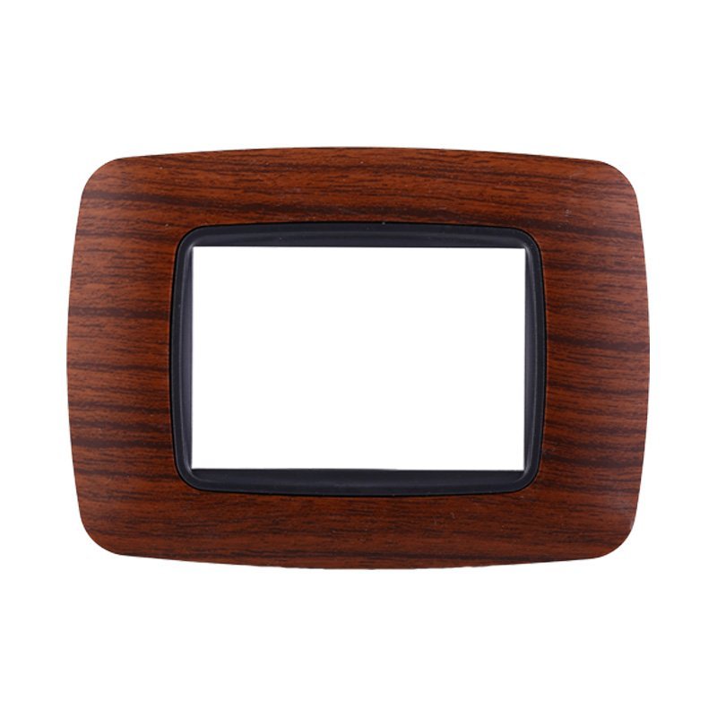 Placca Plastica Bombata Serie Space 3P Colore Radica Compatibile Con Bticino Living International