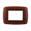 ETTROIT Placca Plastica Bombata Serie Space 3P Colore Radica Compatibile Con Bticino Living International