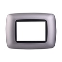 ETTROIT Placca Plastica Bombata Serie Space 3P Colore Silver Compatibile Con Bticino Living Light