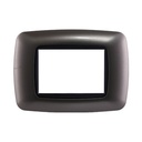 ETTROIT Placca Plastica Bombata Serie Space 3P Colore Titanio Compatibile Con Bticino Living International