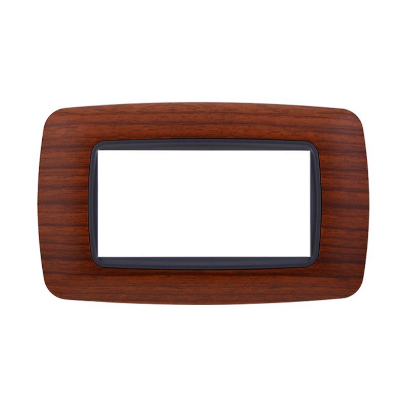 Placca Plastica Bombata Serie Space 4P Colore Radica Compatibile Con Bticino Living International