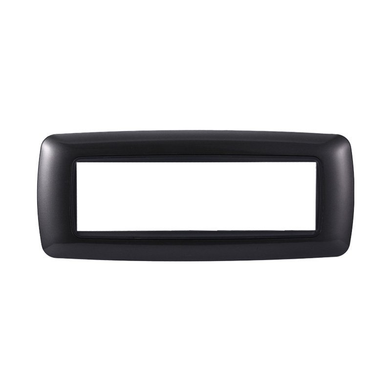 Placca Plastica Bombata Serie Space 7P Colore Acciaio Scuro Compatibile Con Bticino Living International