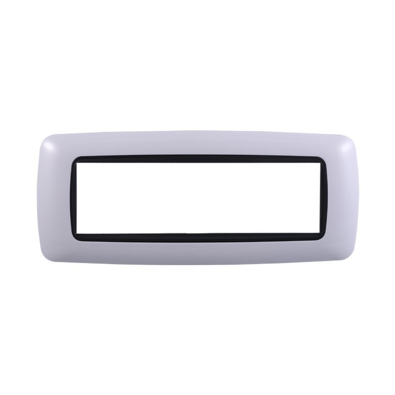 ETTROIT Placca Plastica Bombata Serie Space 7P Colore Bianco Compatibile Con Bticino Living International