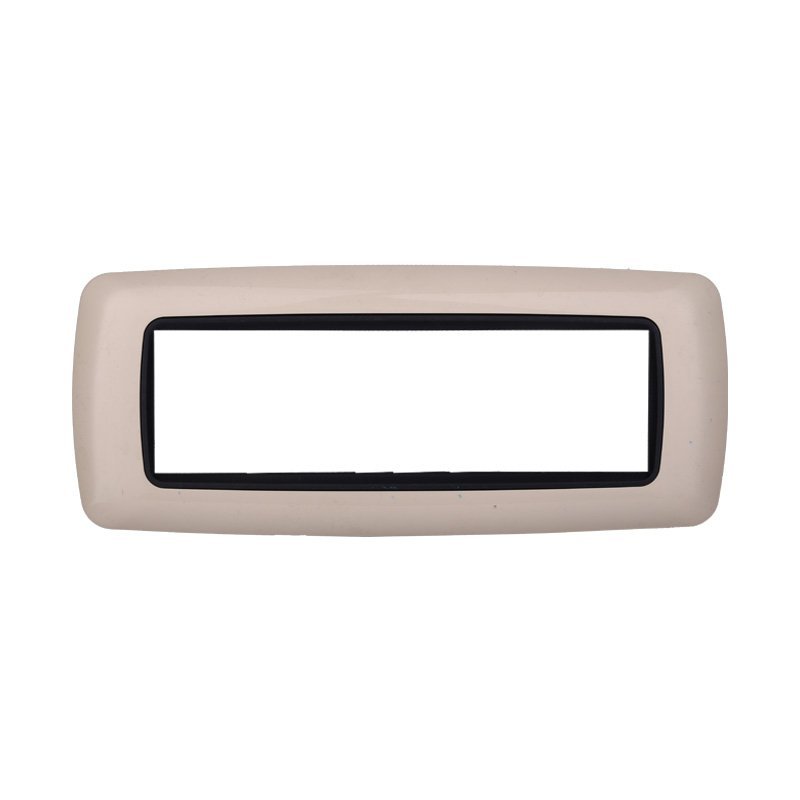 ETTROIT Placca Plastica Bombata Serie Space 7P Colore Sabbia Compatibile Con Bticino Living Light