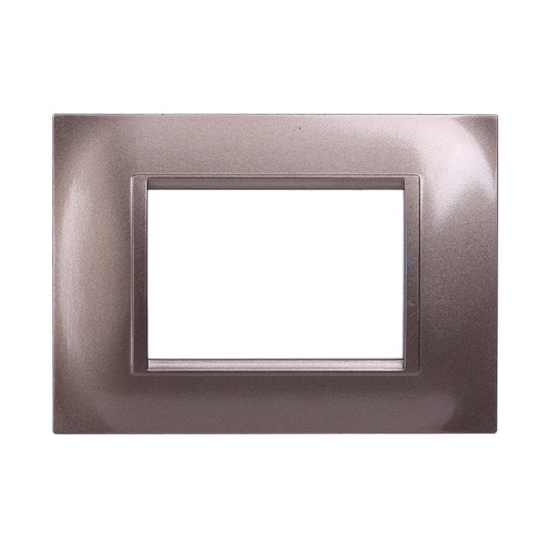 Placca Plastica Quadrata Serie Space 3P Colore Bronzo Compatibile Con Bticino Living Light