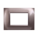 Placca Plastica Quadrata Serie Space 3P Colore Bronzo Compatibile Con Bticino Living Light