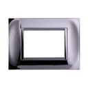 Placca Plastica Quadrata Serie Space 3P Colore Cromato Lucido Compatibile Con Bticino Living Light