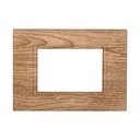 ETTROIT Placca Plastica Quadrata Serie Space 3P Colore Legno Chiaro Compatibile Con Bticino Living Light