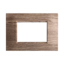 Placca Plastica Quadrata Serie Space 3P Colore Legno Scuro Compatibile Con Bticino Living Light