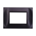 Placca Plastica Quadrata Serie Space 3P Colore Nero Compatibile Con Bticino Living Light