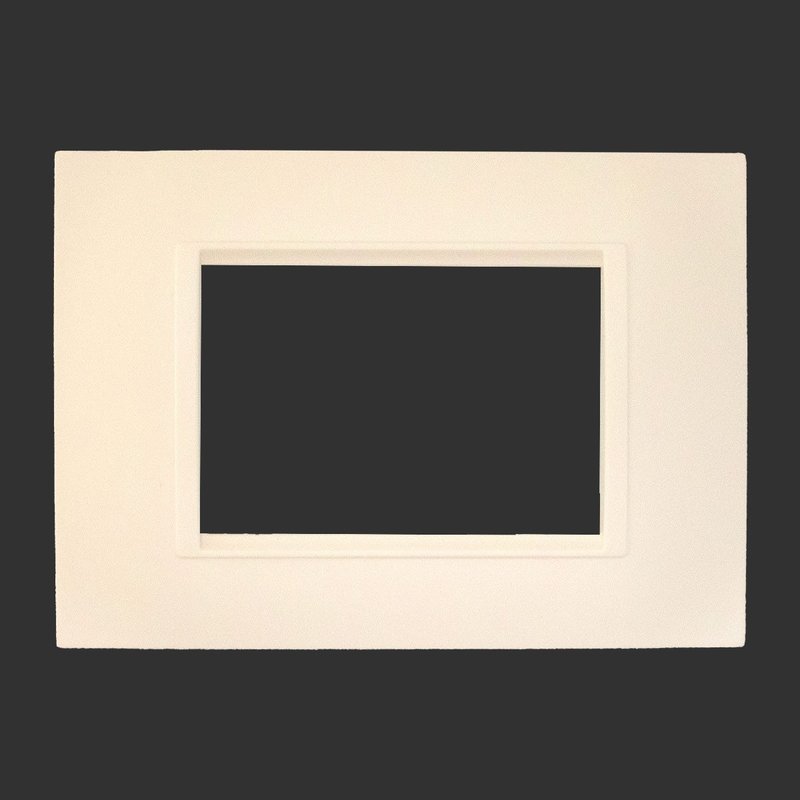 ETTROIT Placca Plastica Quadrata Serie Space 3P Colore Sabbia Compatibile Con Bticino Living Light