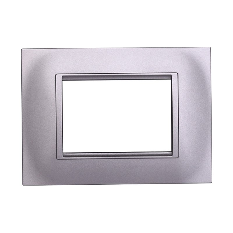 Placca Plastica Quadrata Serie Space 3P Colore Silver Compatibile Con Bticino Living Light