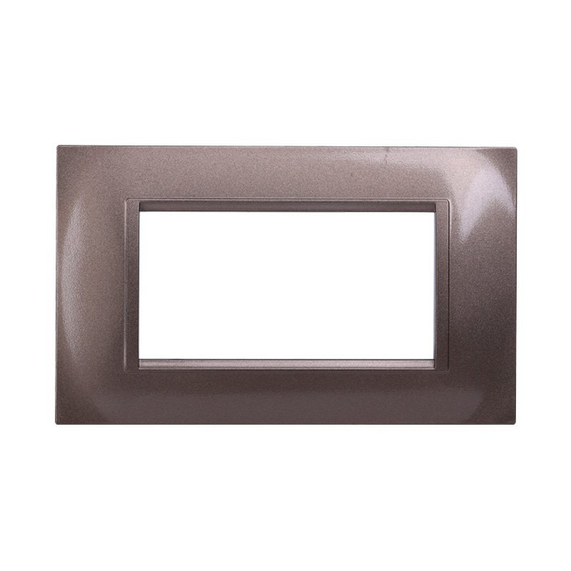 Placca Plastica Quadrata Serie Space 4P Colore Bronzo Compatibile Con Bticino Living Light