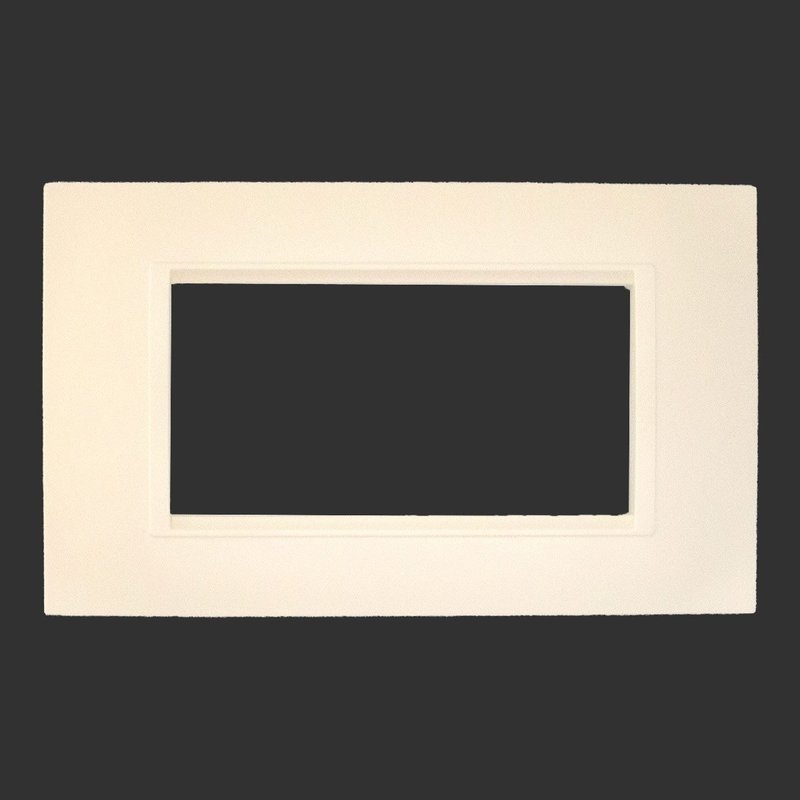 Placca Plastica Quadrata Serie Space 4P Colore Sabbia Compatibile Con Bticino Living Light