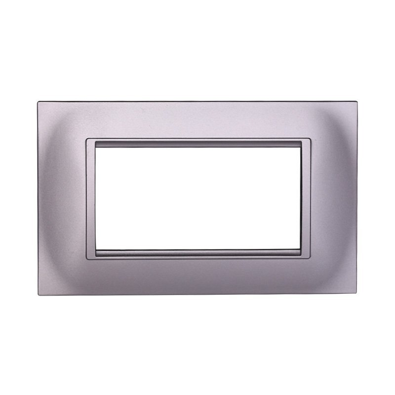 Placca Plastica Quadrata Serie Space 4P Colore Silver Compatibile Con Bticino Living Light