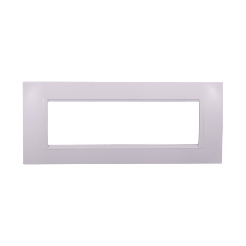 Placca Plastica Quadrata Serie Space 7P Colore Bianco Compatibile Con Bticino Living Light