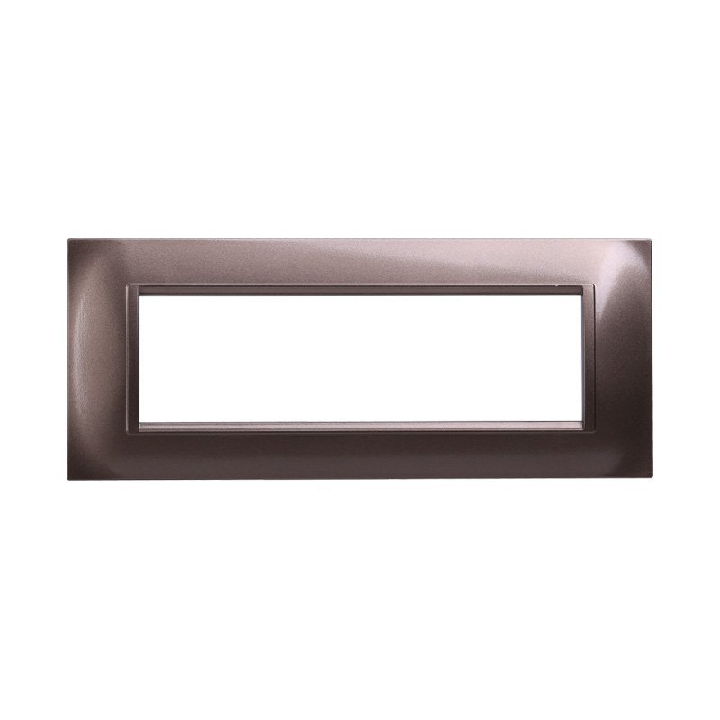 ETTROIT Placca Plastica Quadrata Serie Space 7P Colore Bronzo Compatibile Con Bticino Living Light