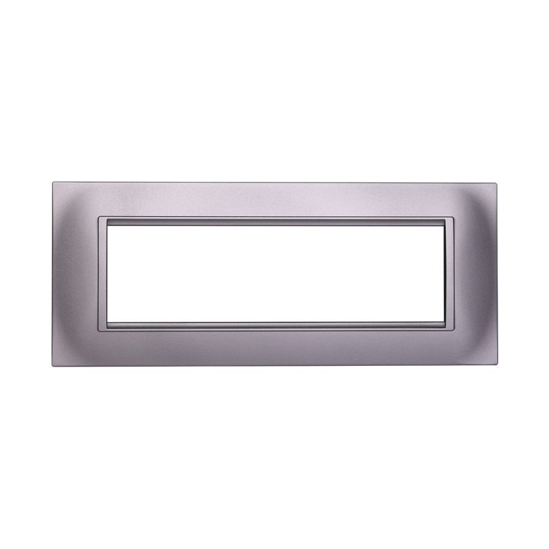 Placca Plastica Quadrata Serie Space 7P Colore Silver Compatibile Con Bticino Living Light
