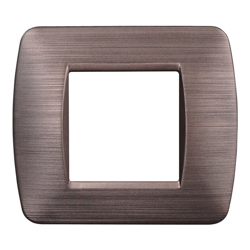 ETTROIT Placca Plastica Serie Space 2P Colore Bronzo Satinato Compatibile Con Bticino Living Light