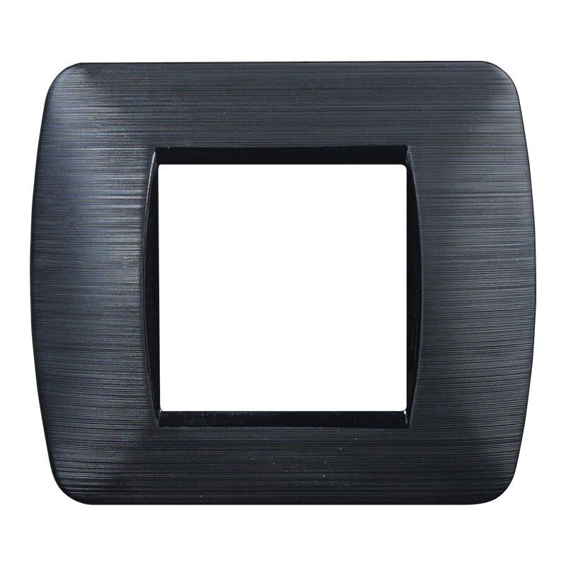 ETTROIT Placca Plastica Serie Space 2P Colore Nero Satinato Compatibile Con Bticino Living Light